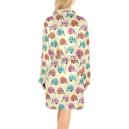 Camper Pattern Print Design 06 Women's Fleece Robe