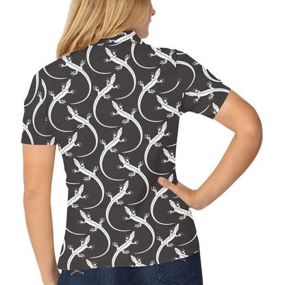 lizard Pattern Print Design 01 Women's Polo Shirt