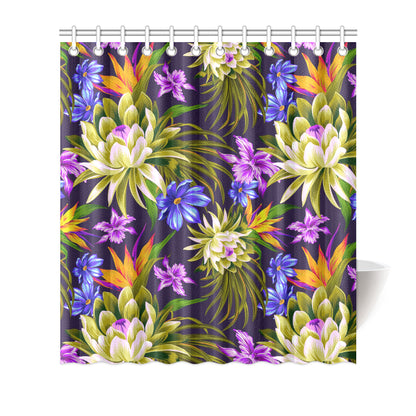 Water Lily Pattern Print Design WL08 Shower Curtain