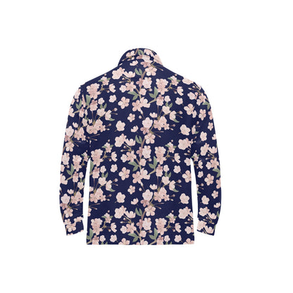 Sakura Print Design LKS301 Long Sleeve Polo Shirt For Men's