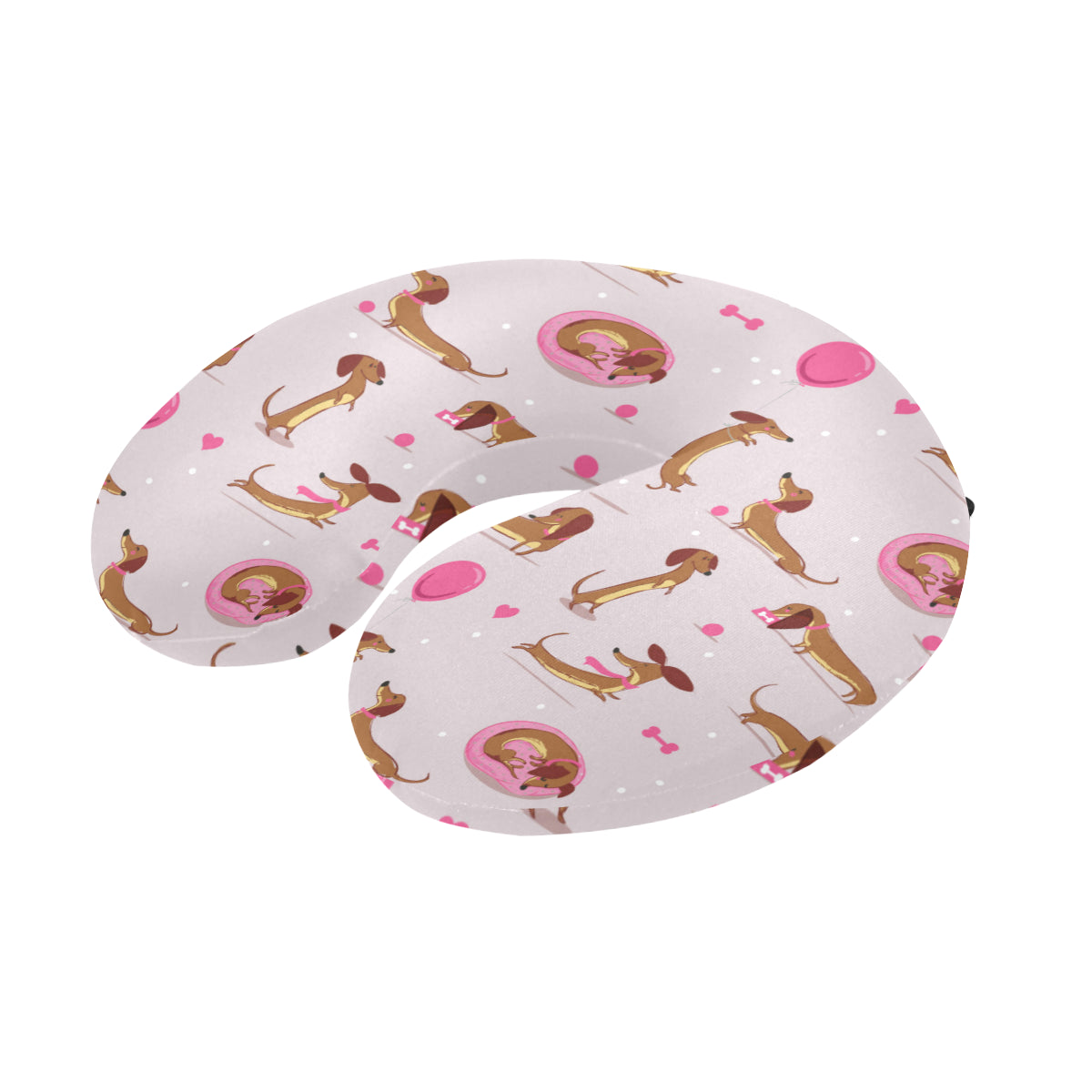 Dachshund Pattern Print Design 10 U-Shaped Travel Neck Pillow