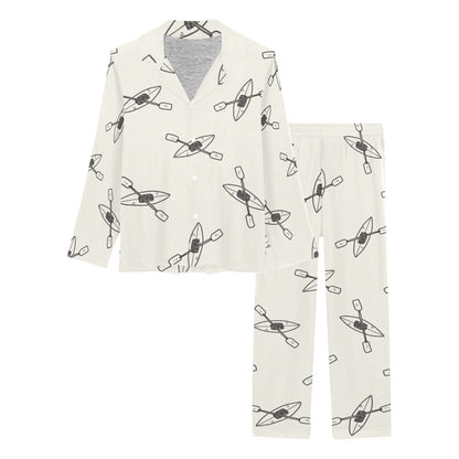 Kayak Pattern Print Design 01 Women's Long Pajama Set