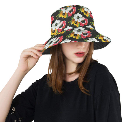 Anemone Pattern Print Design AM07 Unisex Bucket Hat