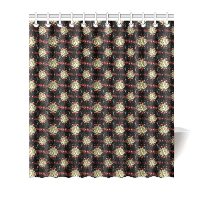Zodiac Leo Pattern Design Print Shower Curtain