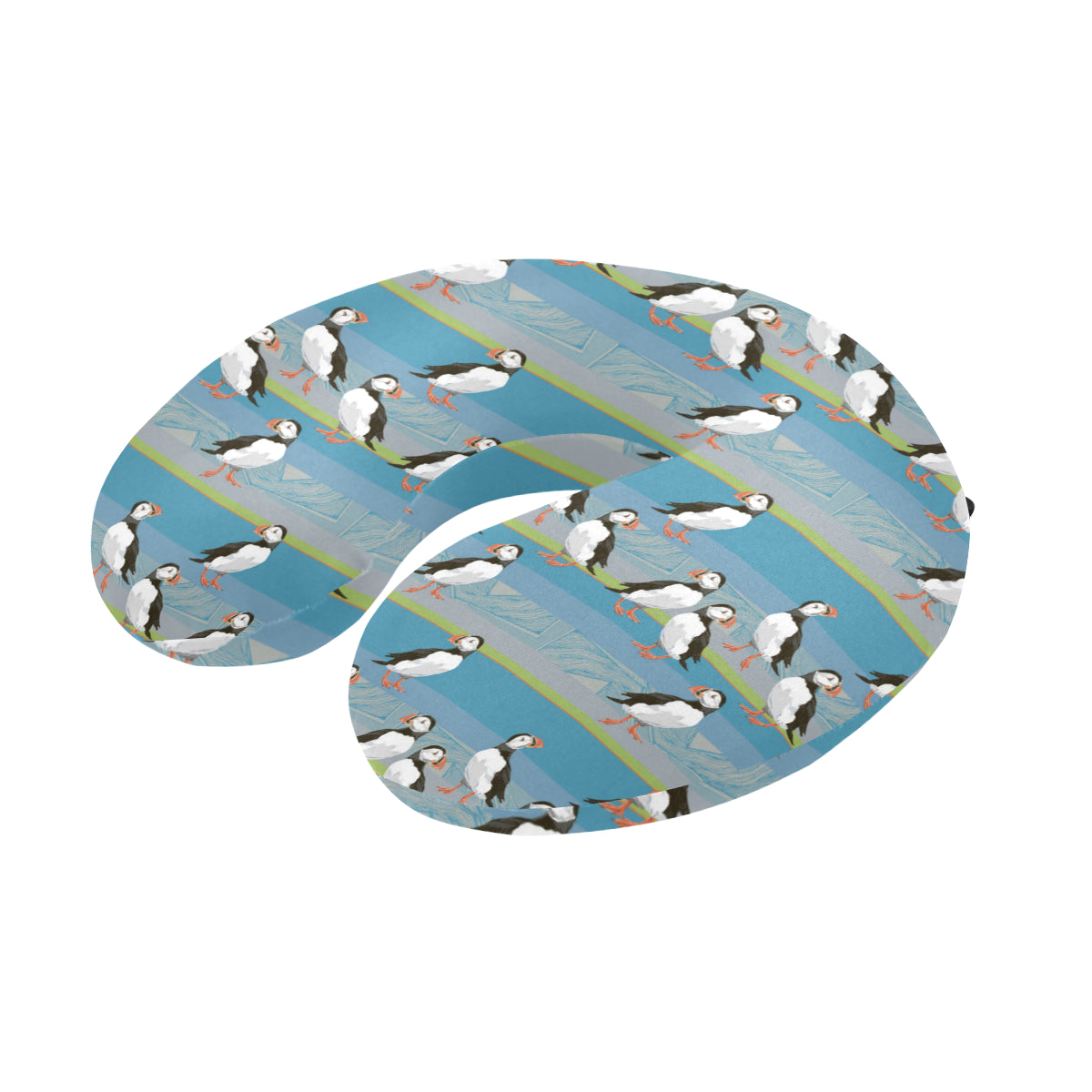 Puffin Pattern Print Design A01 U-Shaped Travel Neck Pillow