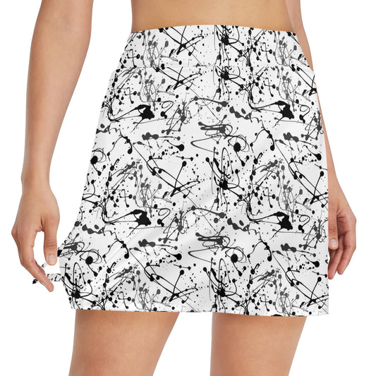 Splatter Print Design LKS305 17" Golf & Pickleball Skort with Pockets