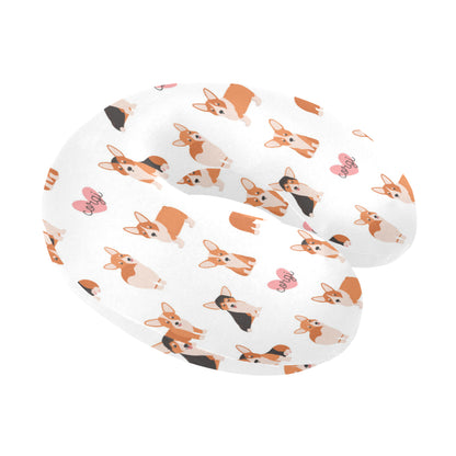 Cardigan Welsh Corgis Pattern Print Design 02 U-Shaped Travel Neck Pillow
