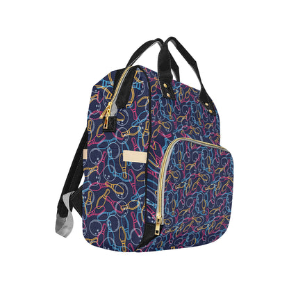 Bowling Pattern Print Design 07 Diaper Bag Backpack