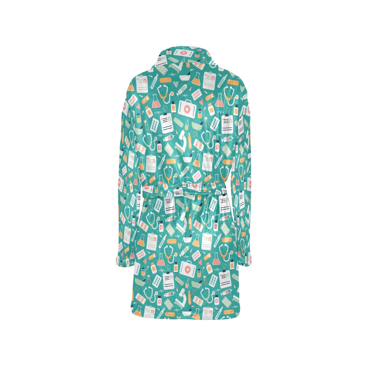 Medical Pattern Print Design 03 Women's Fleece Robe