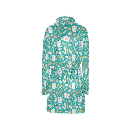 Medical Pattern Print Design 03 Women's Fleece Robe