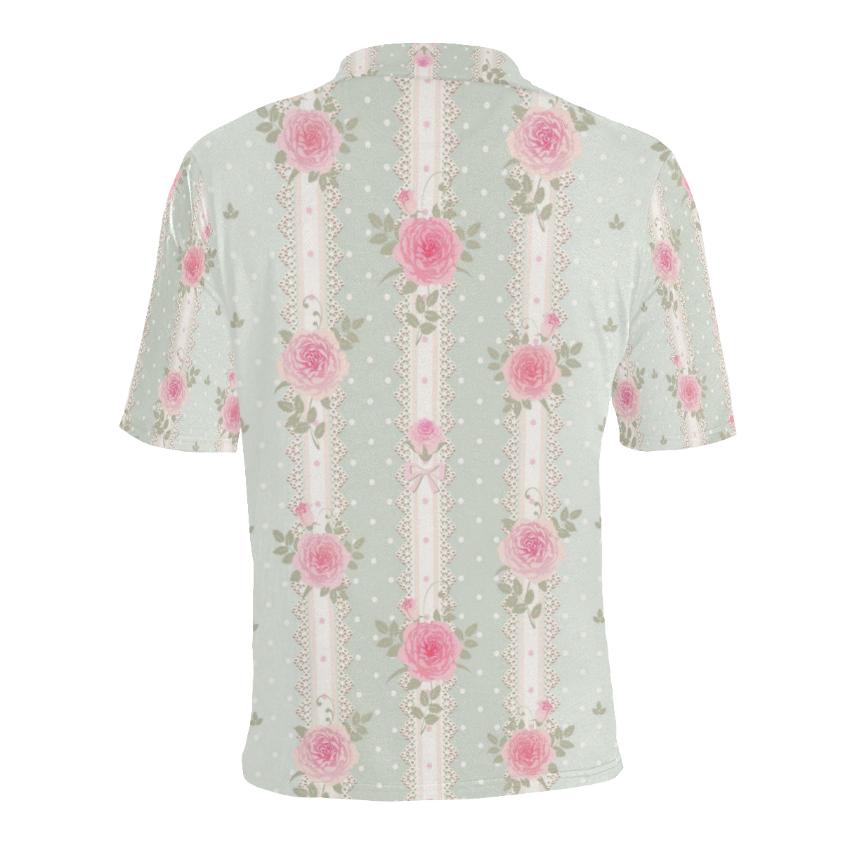Rose Pattern Print Design RO016 Men Polo Shirt