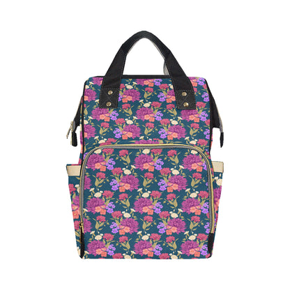 Dahlia Pattern Print Design DH01 Diaper Bag Backpack