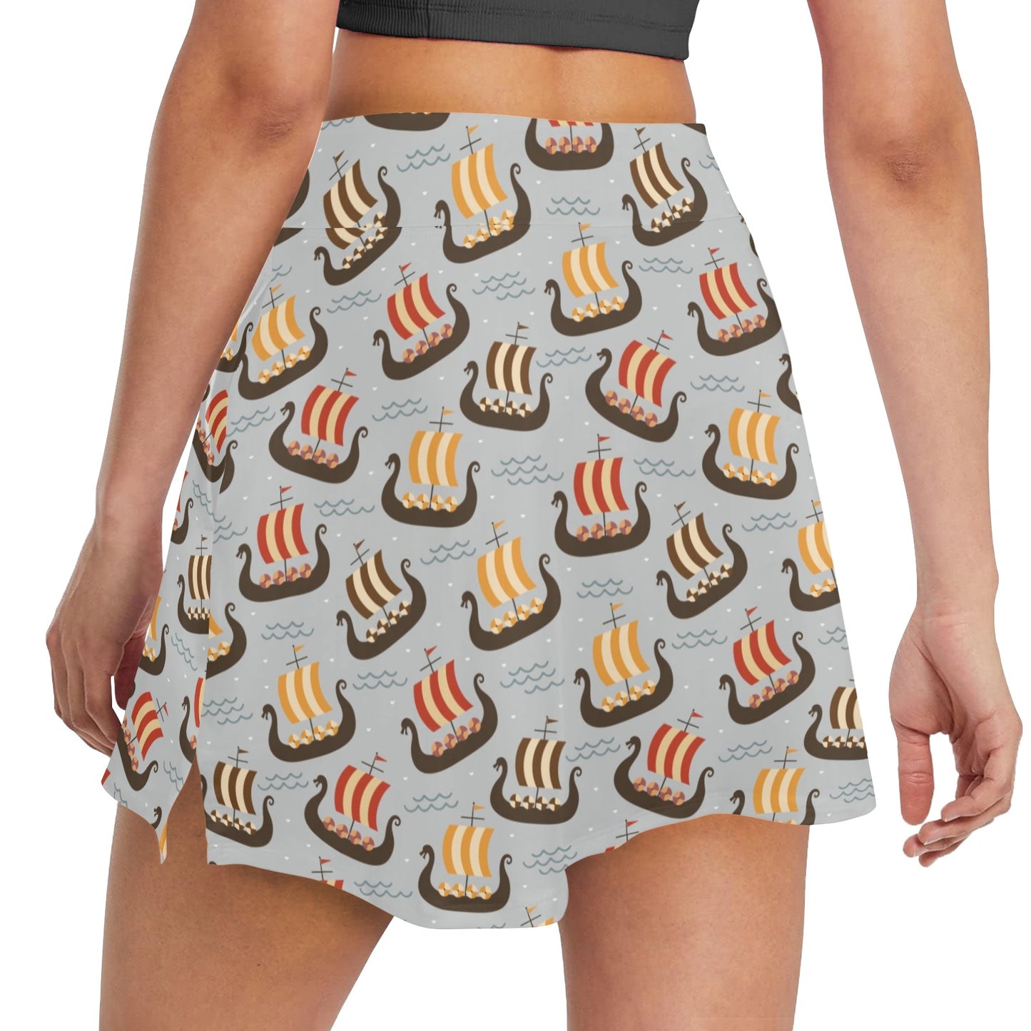 Vikings Print Design LKS308 17" Golf & Pickleball Skort with Pockets