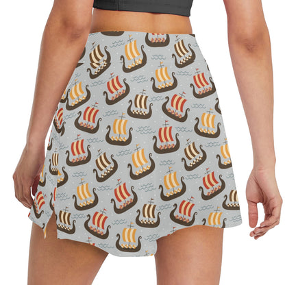 Vikings Print Design LKS308 17" Golf & Pickleball Skort with Pockets