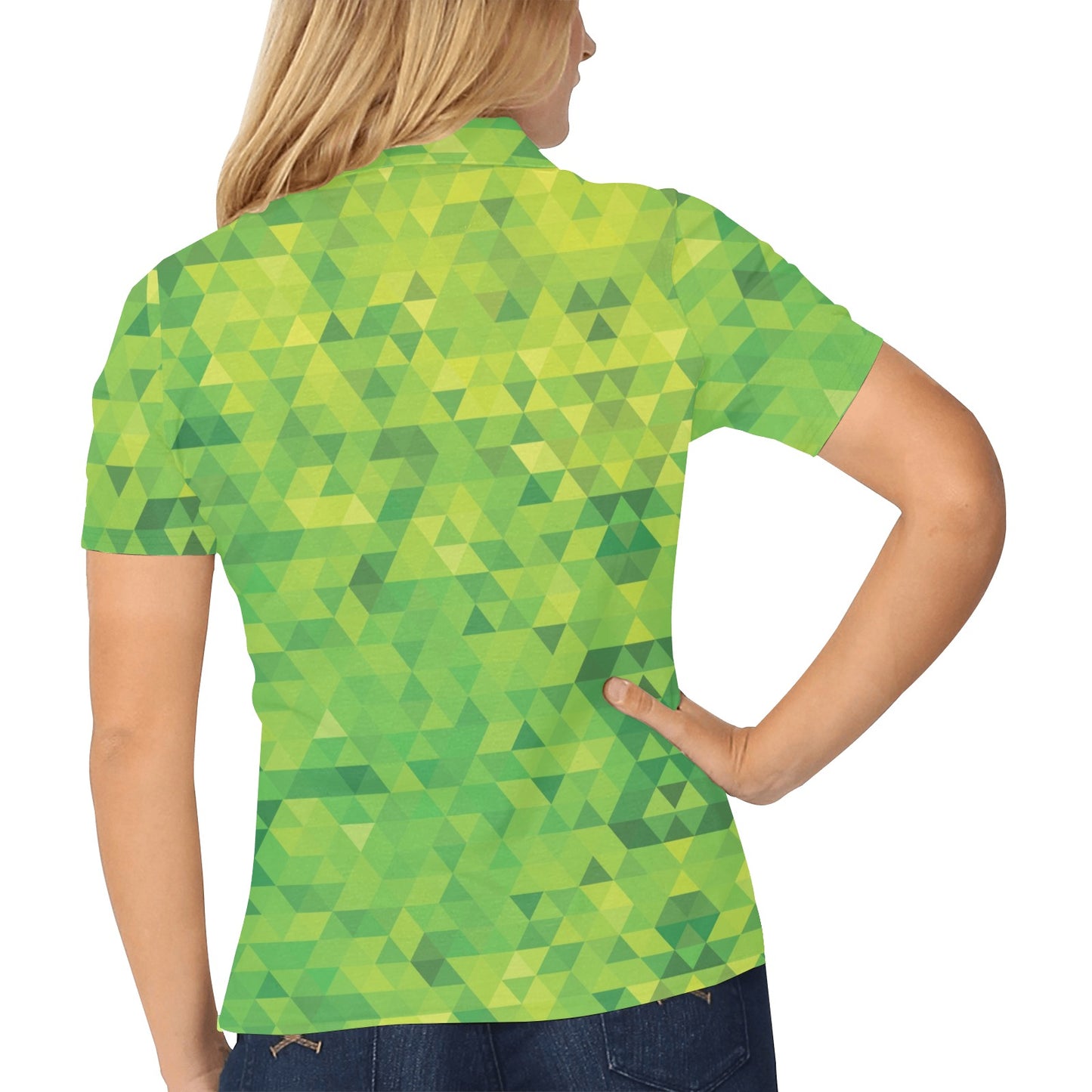 Geometric Print Design LKS402 Women's Polo Shirt