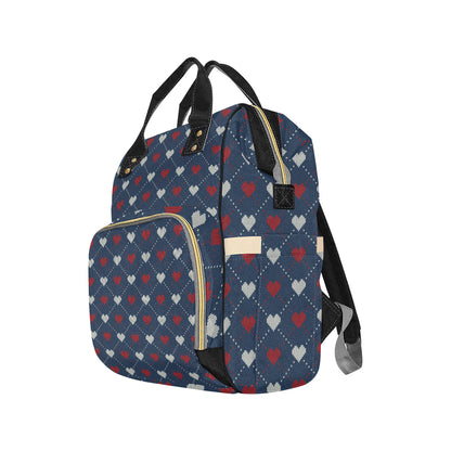 Heart Knit Pattern Print Design HE05 Diaper Bag Backpack