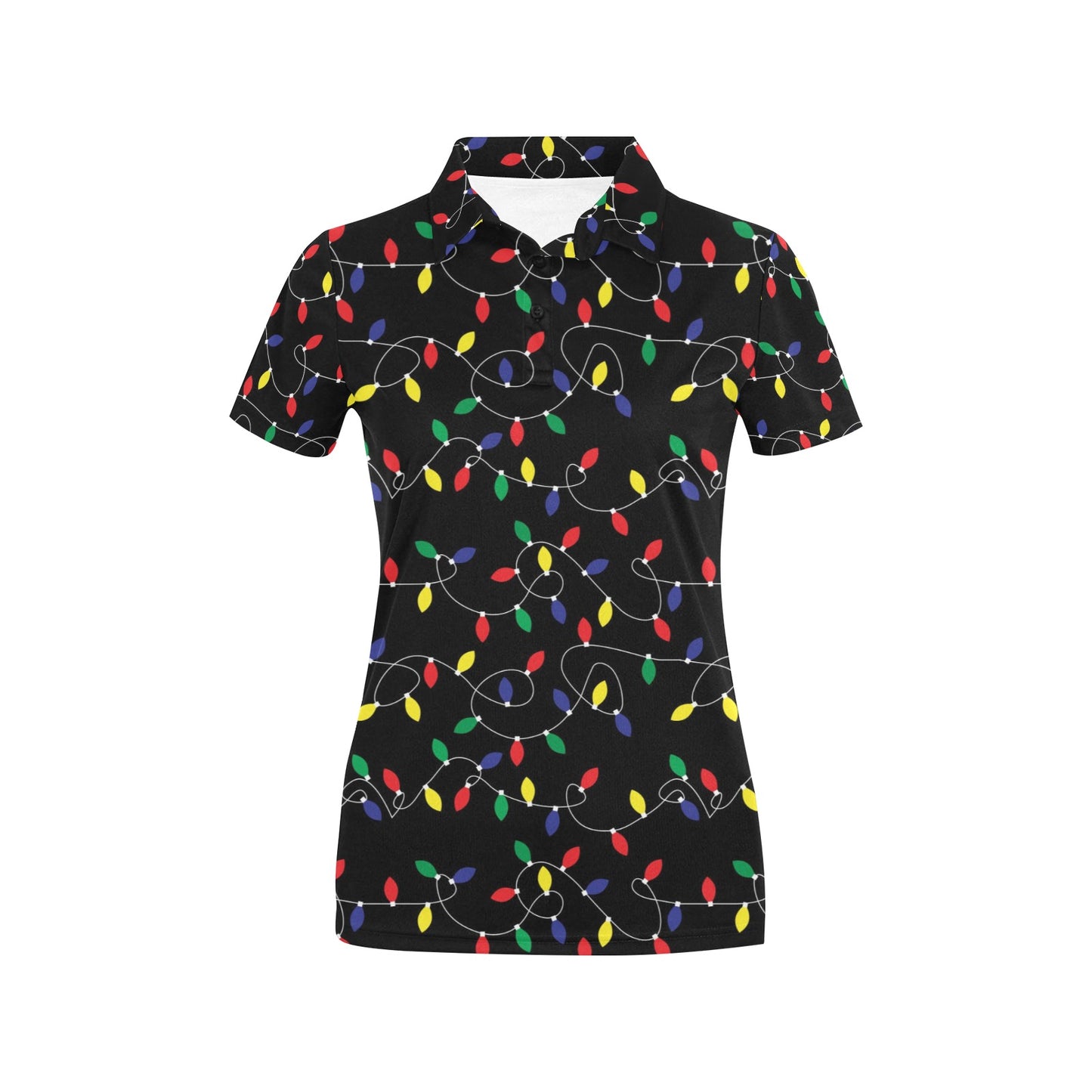 Christmas Light Pattern Print Design 04 Women's Polo Shirt