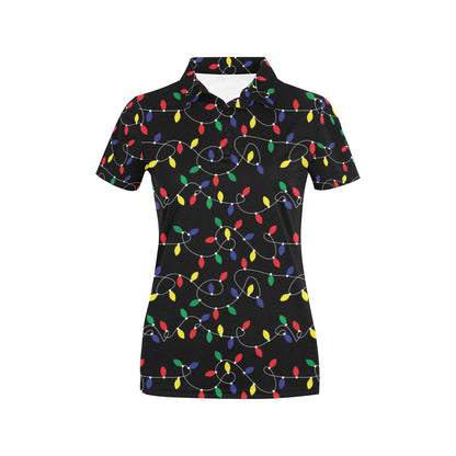 Christmas Light Pattern Print Design 04 Women's Polo Shirt