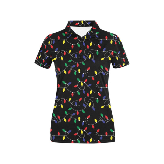 Christmas Light Pattern Print Design 04 Women's Polo Shirt