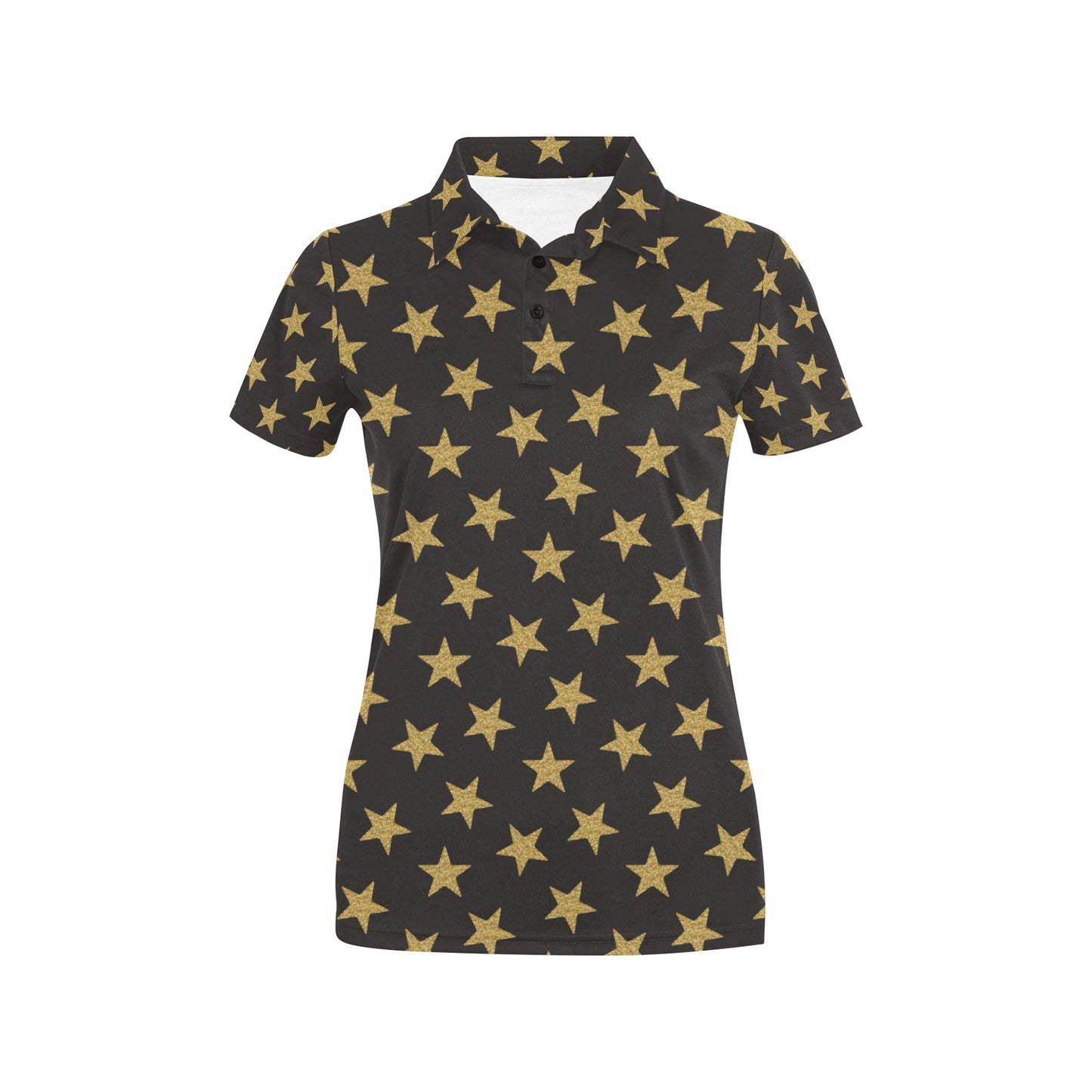 Star Gold Print Design LKS302 Women's Polo Shirt