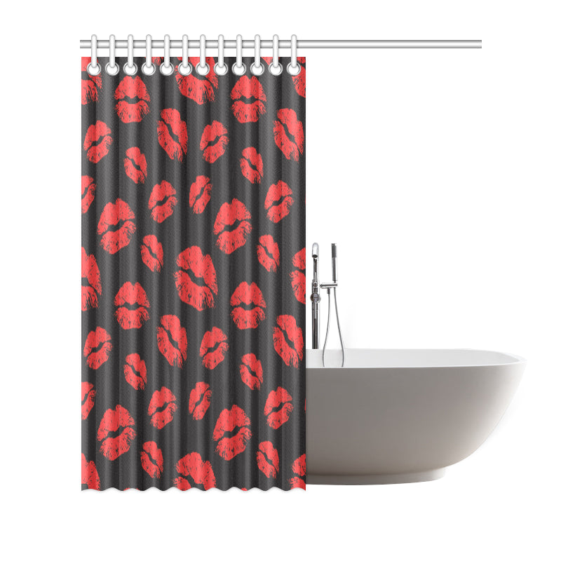 Lip Red Pattern Print Design 02 Shower Curtain