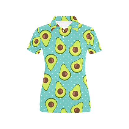 Avocado Pattern Print Design AC012 Women's Polo Shirt