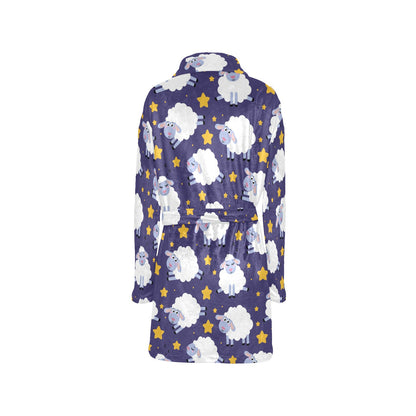 Sheep Pattern Print Design 03 Women's Fleece Robe