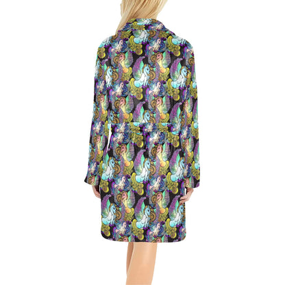 Unicorn With Wings Print Pattern Women's Fleece Robe