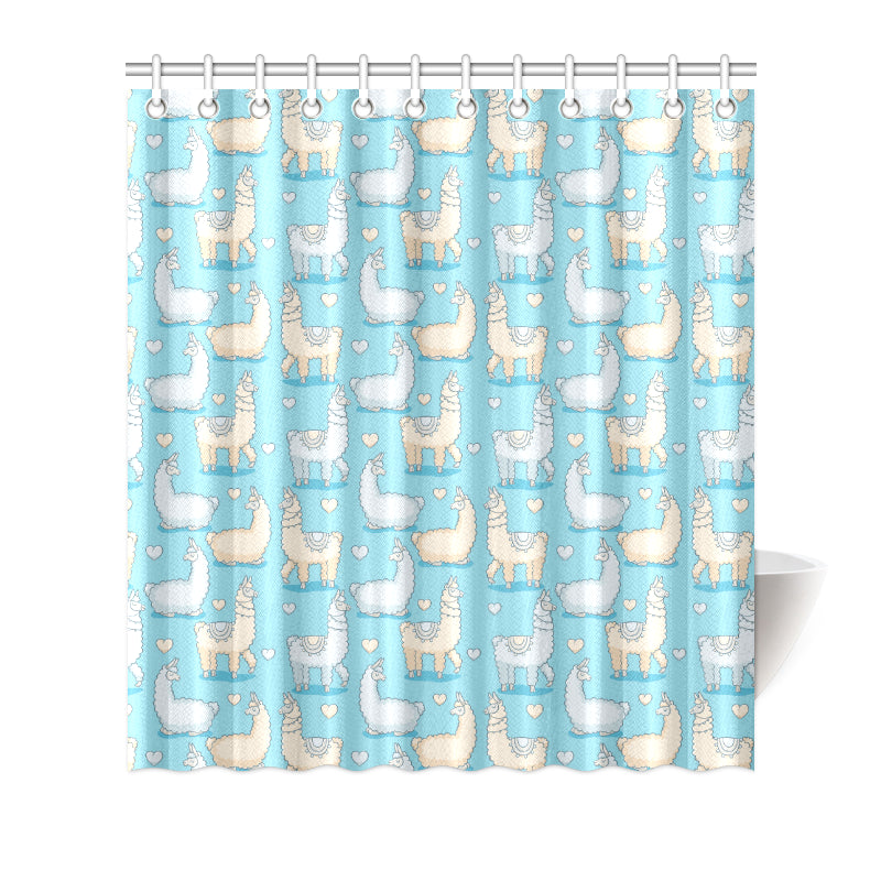 Alpaca Pattern Print Design 06 Shower Curtain