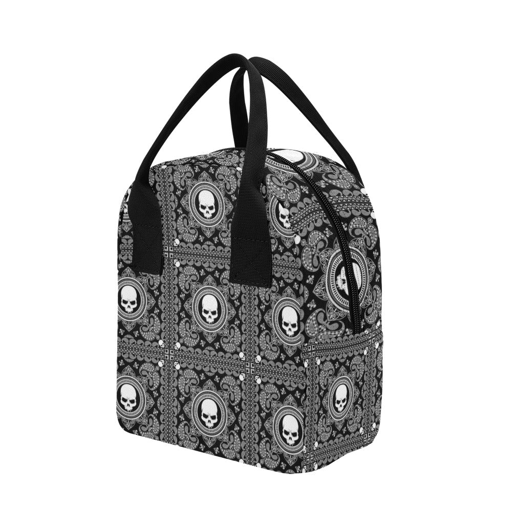 Bandana Skull Print Design LKS303 Insulated Lunch Bag