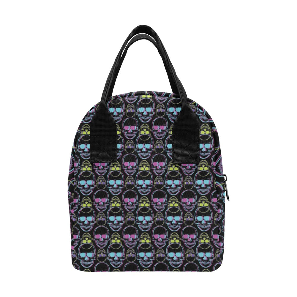 Skull 3D Colorful Print Design LKS309 Insulated Lunch Bag