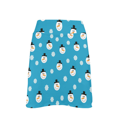 Snowman Print Design LKS303 17" Golf & Pickleball Skort with Pockets