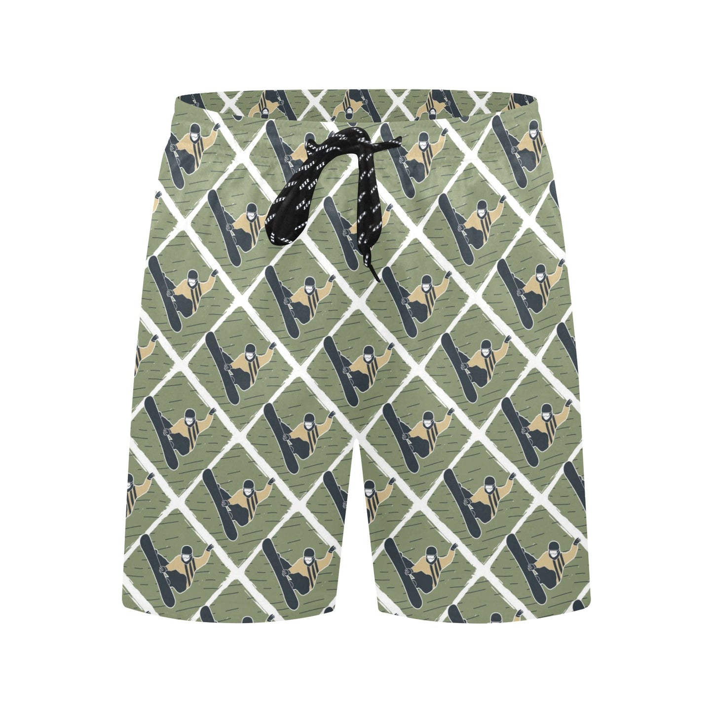 Snowboard Man Print Design LKS302 Men's Swim Trunks Beach Shorts
