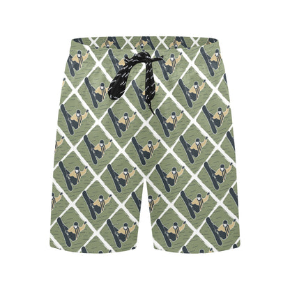 Snowboard Man Print Design LKS302 Men's Swim Trunks Beach Shorts