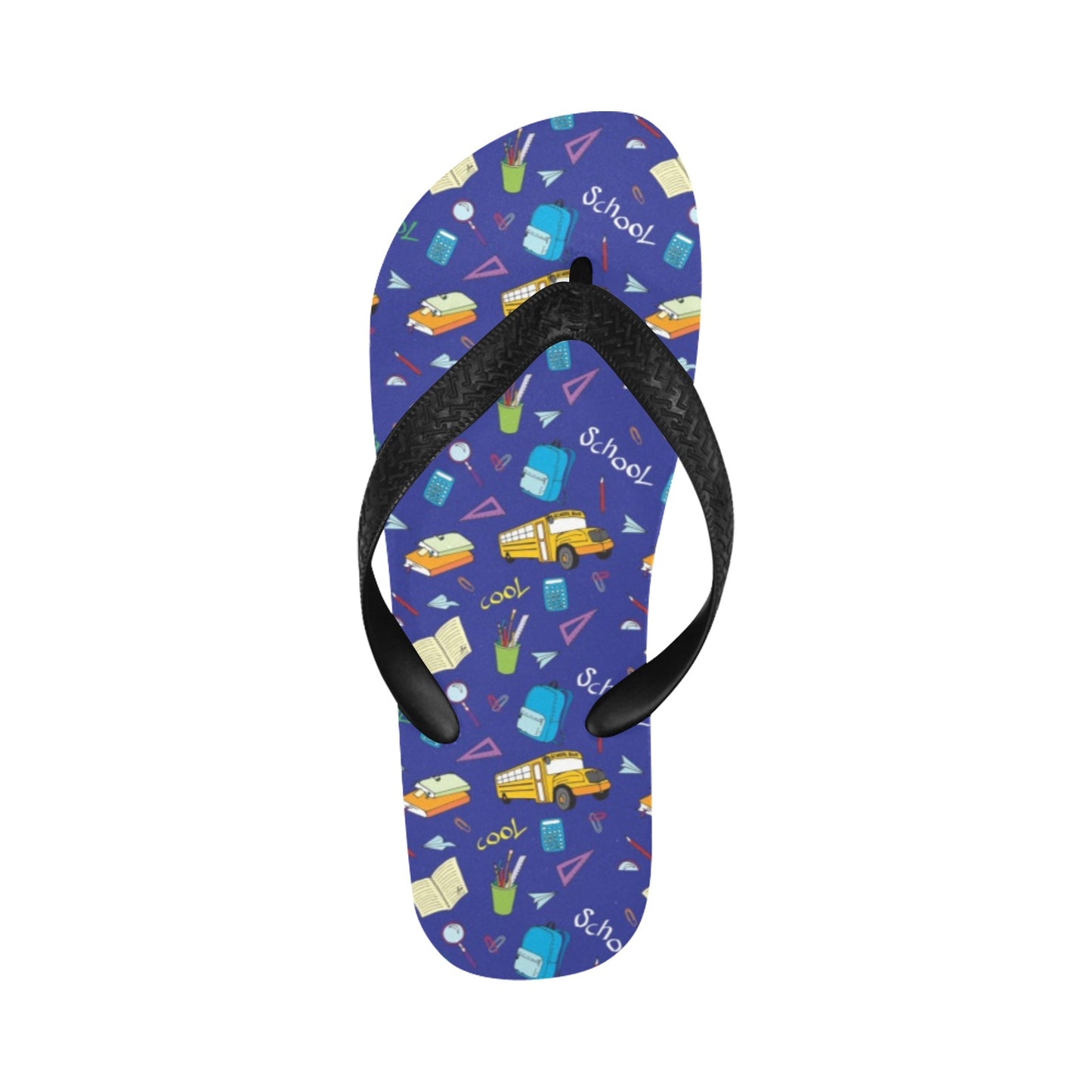 School Bus Print Design LKS307 Flip Flops
