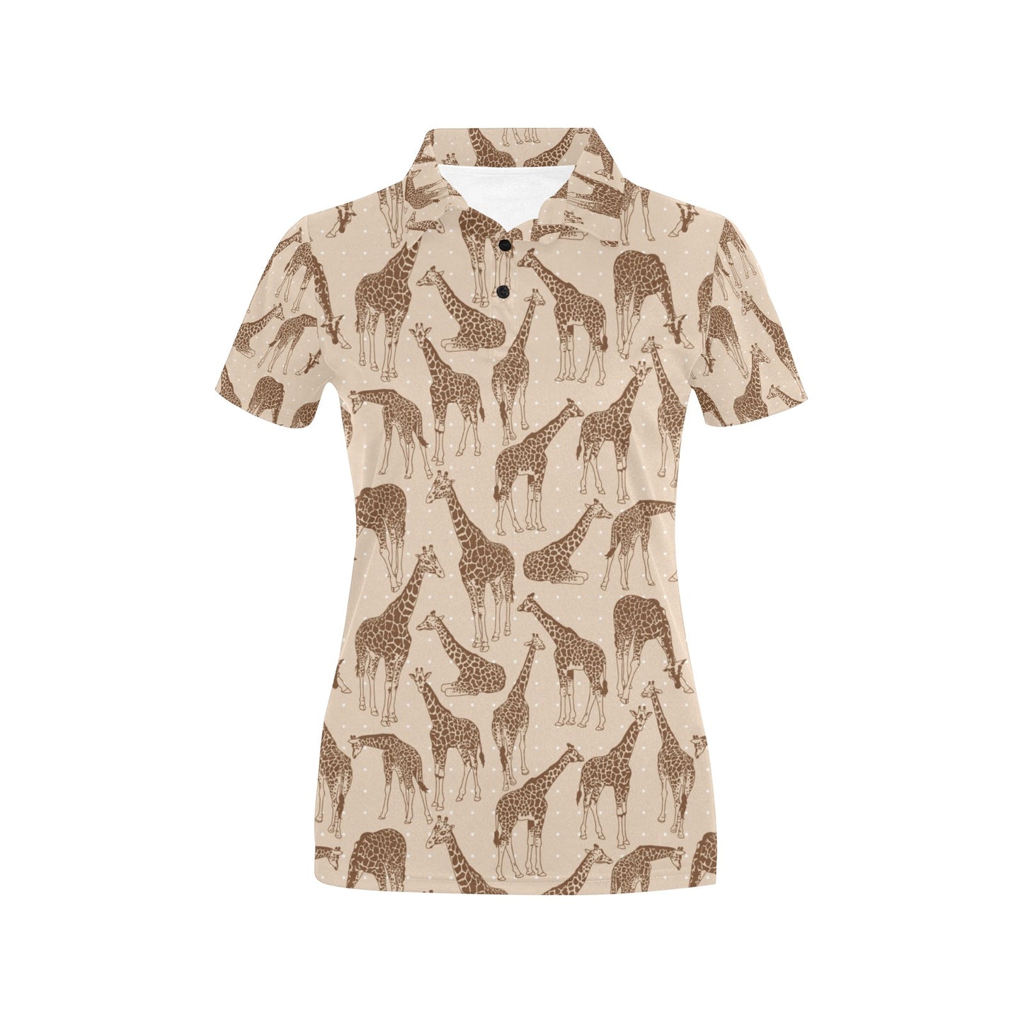 Giraffe Pattern Design Print Women's Polo Shirt