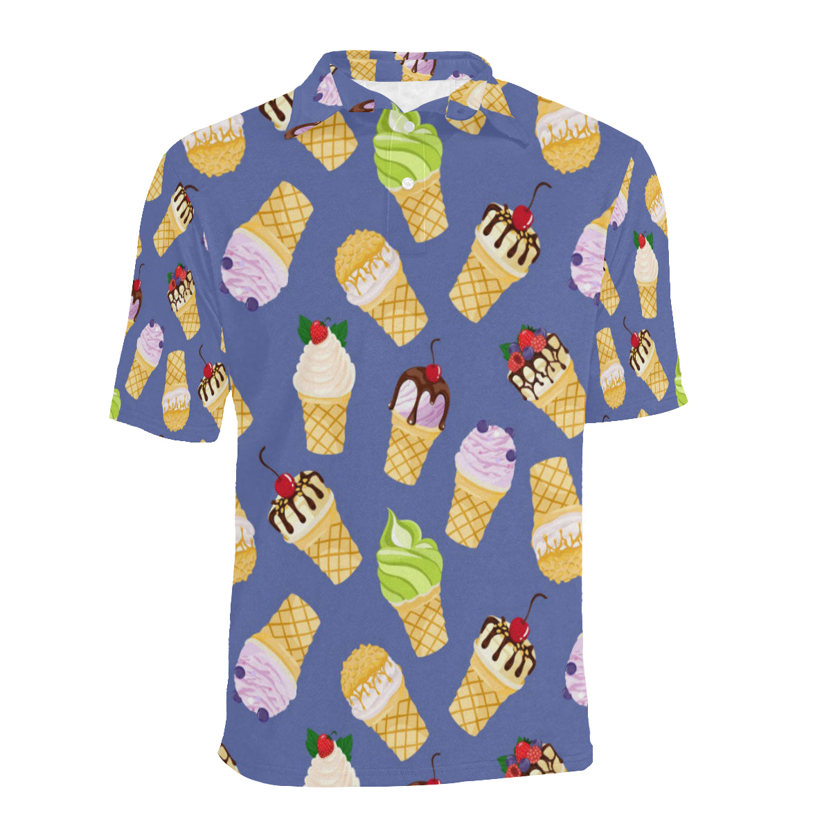 Ice Cream Pattern Print Design IC03 Men Polo Shirt
