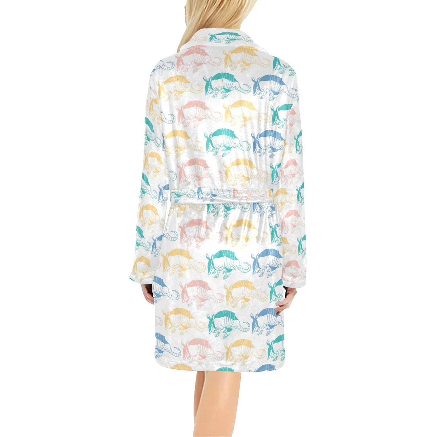 Armadillo Pattern Print Design 05 Women's Fleece Robe