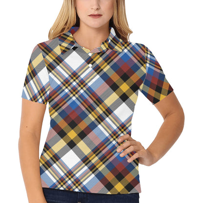 Madras Pattern Print Design 01 Women's Polo Shirt