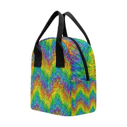 Rainbow Fur Design Print Insulated Lunch Bag
