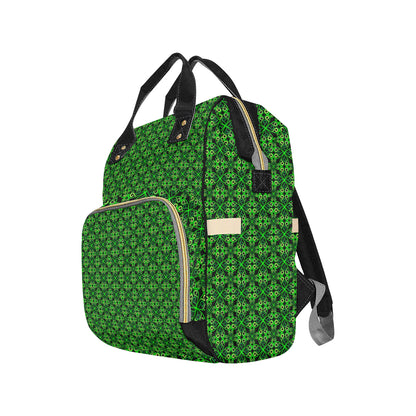 Celtic Green Neon Design Diaper Bag Backpack