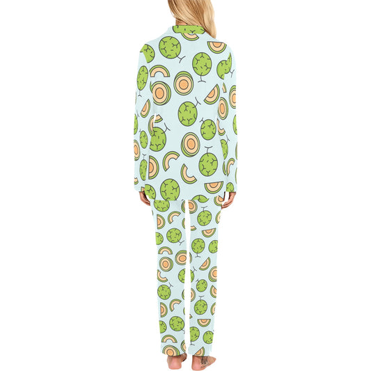 Cantaloupe Pattern Print Design 02 Women's Long Pajama Set