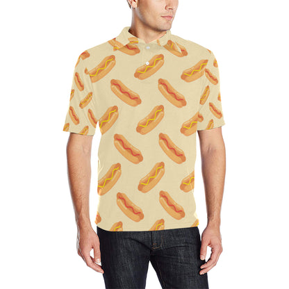 Hot Dog Pattern Print Design 05 Men Polo Shirt
