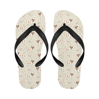 Russell Terriers With Bone Print Design LKS302 Flip Flops