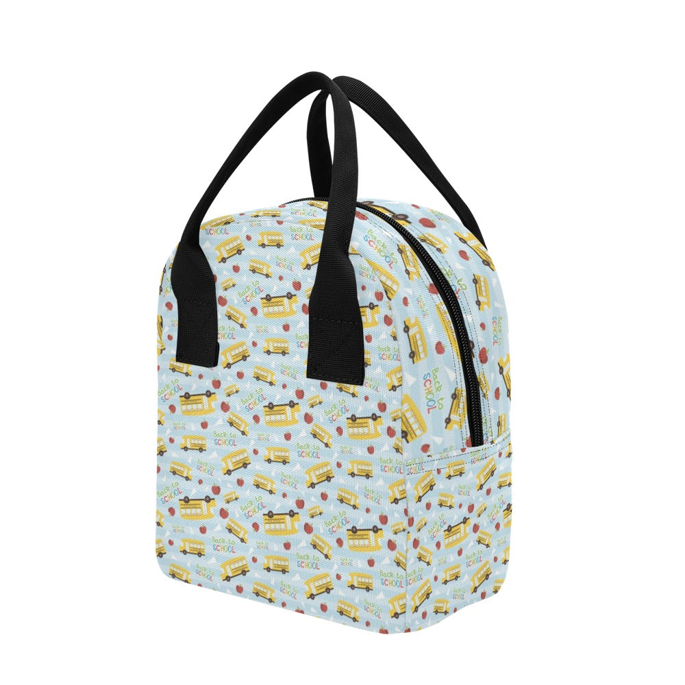 School Bus Back To School Print Design LKS303 Insulated Lunch Bag
