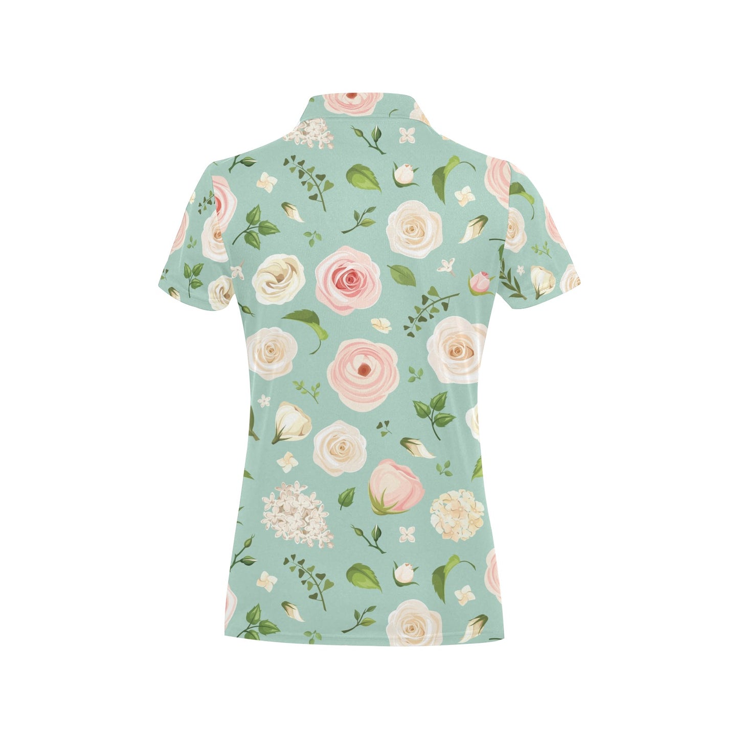 Lisianthus Pattern Print Design 01 Women's Polo Shirt