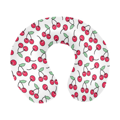 Cherry Pattern Print Design 03 U-Shaped Travel Neck Pillow