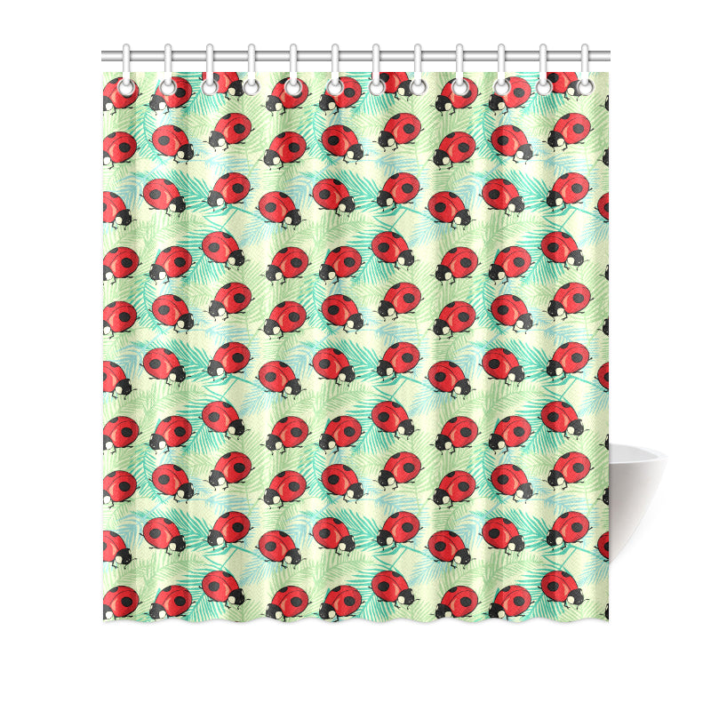 Ladybug Cute Print Pattern Shower Curtain