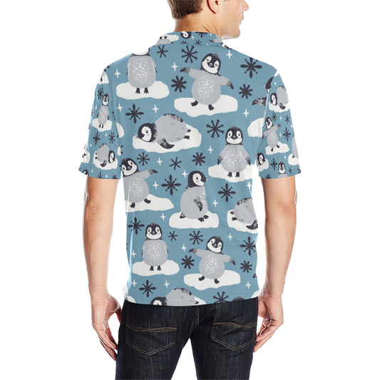 Penguin Pattern Print Design A05 Men Polo Shirt