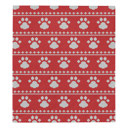 Knit Paw Pattern Print Design 03 Premium Quilt